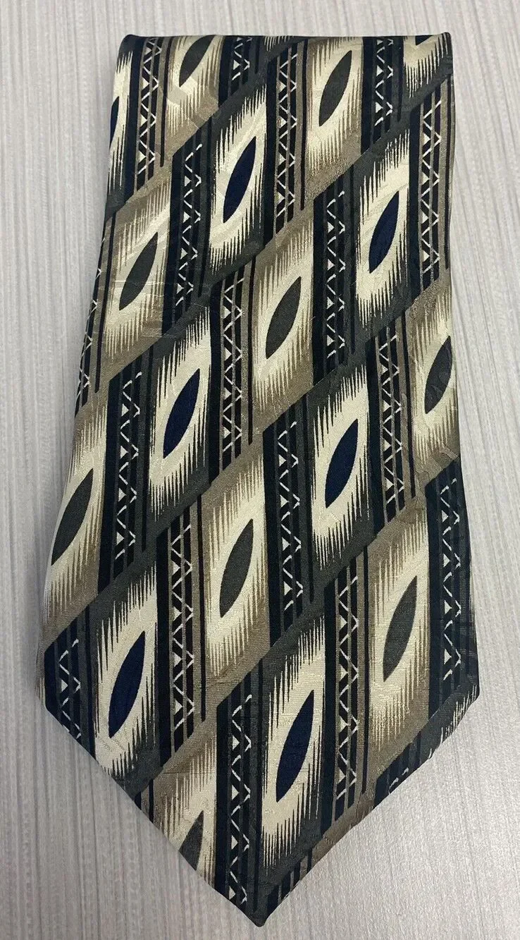 L’Homme Men's 100% Silk Multicolor Tie Good Condition